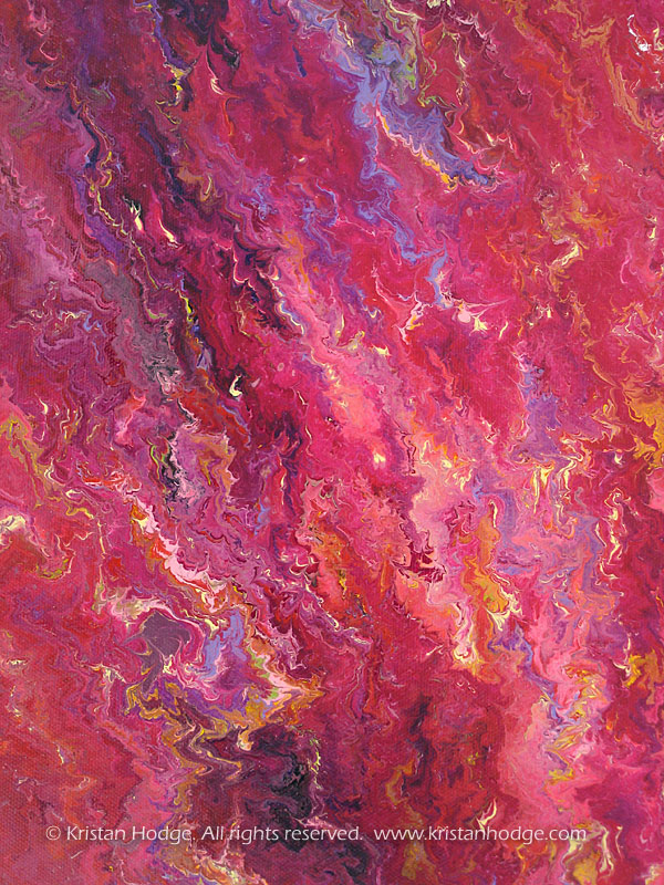 Detail from painting: Nebula. Acrylic on canvas. Abstract, colorful, fiery