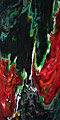 Inner Demons. Acrylic on canvas. Abstract, black, red, green, white