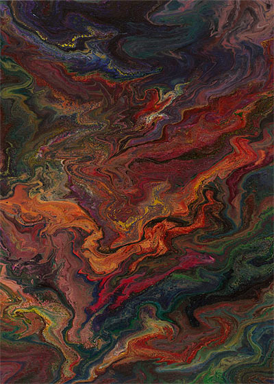 Painting: Magic Carpet #1. Acrylic on paper.