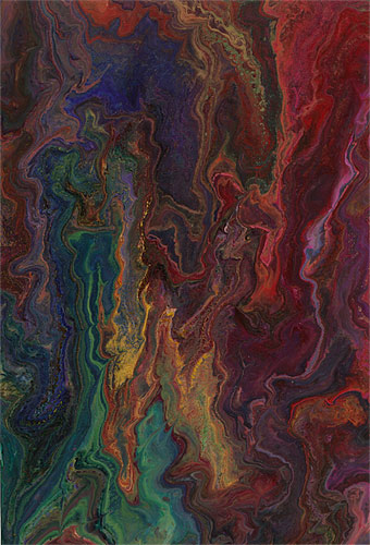 Painting: Magic Carpet #2. Acrylic on paper.