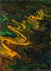 Firefly #9. Acrylic on paper. Abstract. 2.5 x 3.5 inches, ACEO, Trading Card