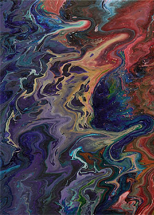 Painting: Cosmic #8. Acrylic on paper.