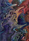 Cosmic #8. Acrylic on paper. Abstract. 2.5 x 3.5 inches, ACEO, Trading Card